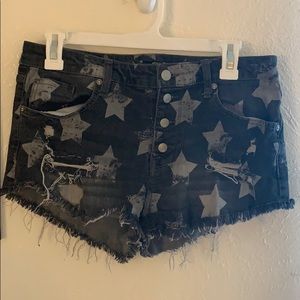 High waisted denim shorts